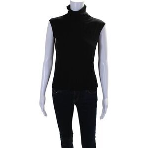 Pharaoh Womens Wool Blend Black High Neck Sleeveless Blouse Top Size 0